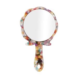 Rose Shape Handheld Mirror for Business Travel Assorted Color